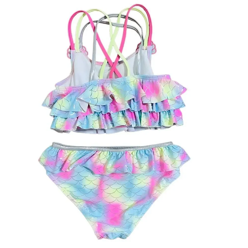 Betsey Johnson Girls Sparkle Mermaid Bikini Swim Suit